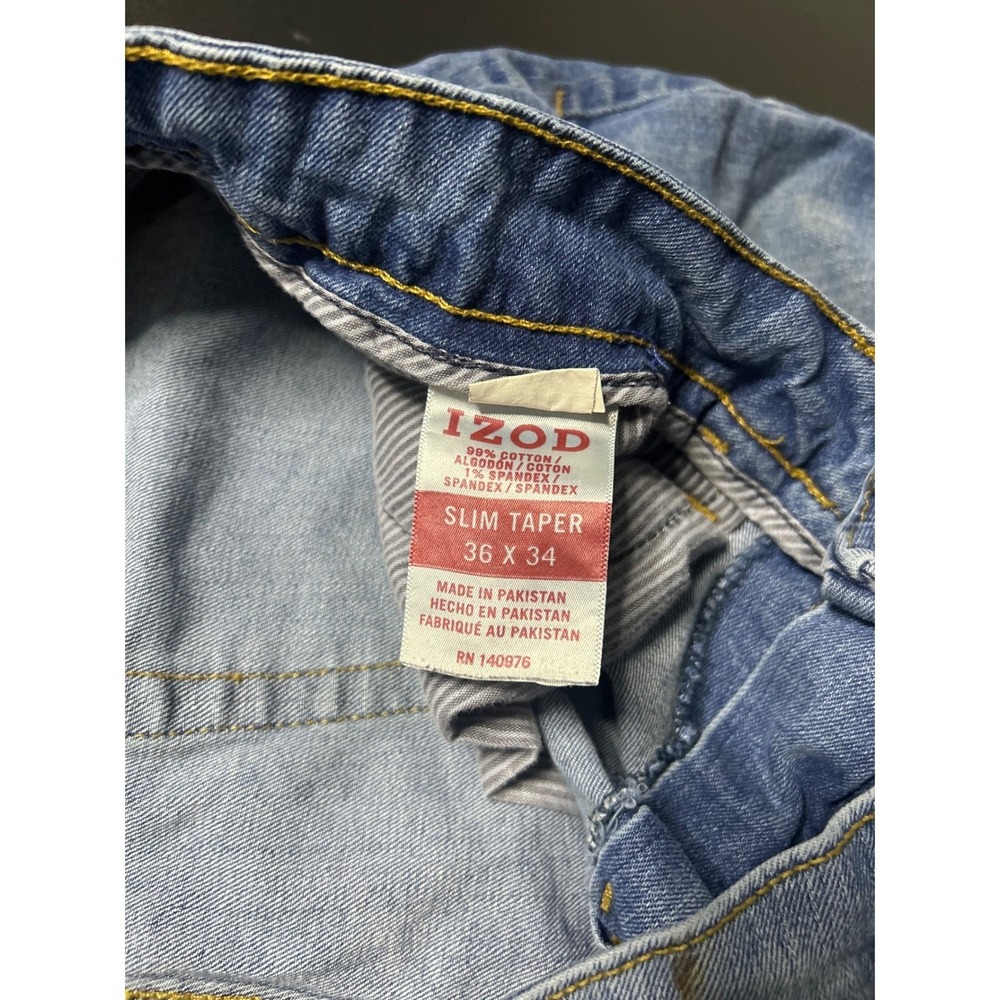 IZOD Blue‎ Slim Taper Jeans Mens 36x34 - Picture 5 of 11